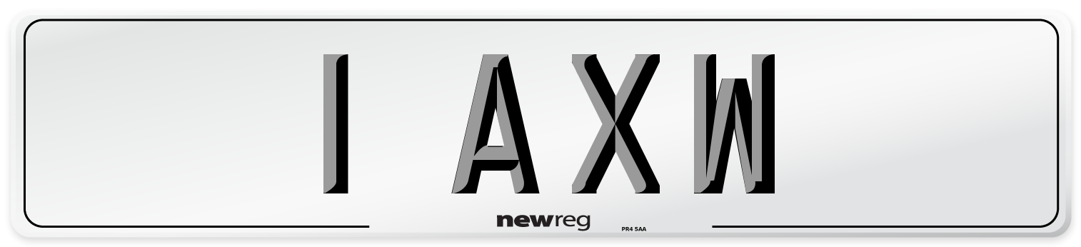 1 AXW Number Plate from New Reg